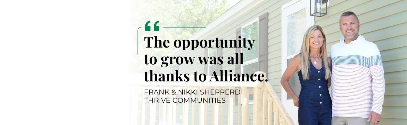 Image of Alliance Bank clients on a porch.
